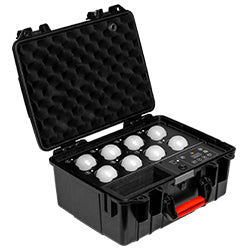 LunaBulb PrepCase Kit Kit of 8 LunaBulbs stored in a durable protective battery-powered PrepCase. E27 version.